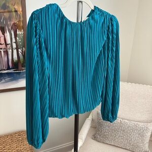Flying Tomato Teal Pleated Blouse